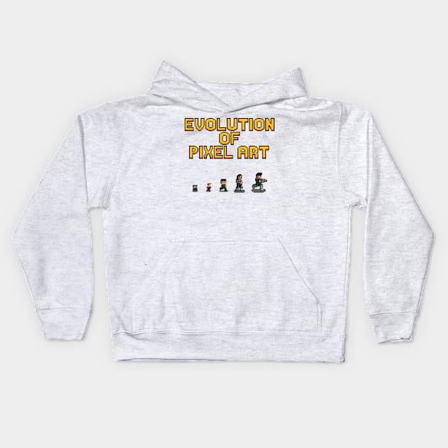 Pixel Art Evolution Line Kids Hoodie by PixelCarvel